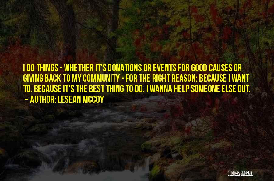 Donations Quotes By LeSean McCoy