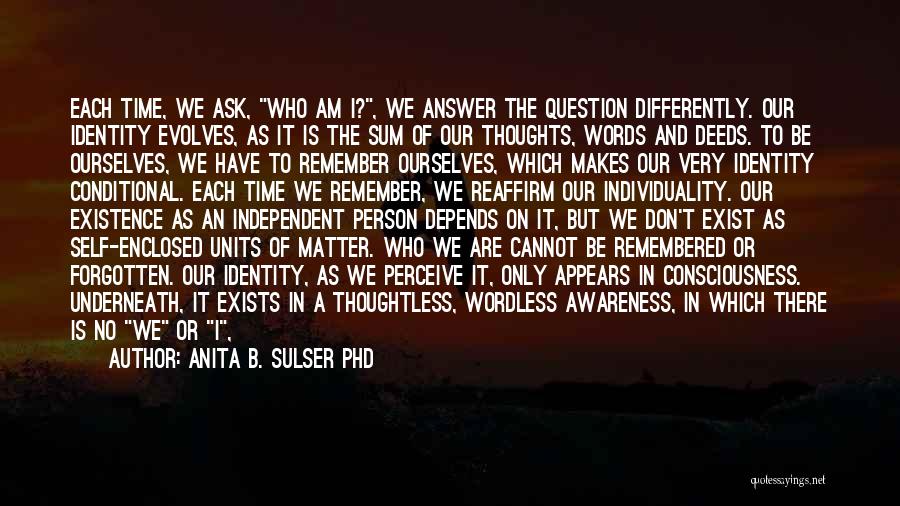 Don't Ask Question Quotes By Anita B. Sulser PhD