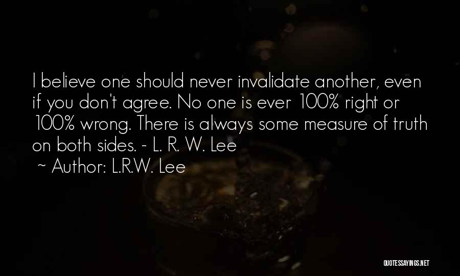 Don't Believe No One Quotes By L.R.W. Lee