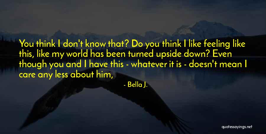 Don't Care About World Quotes By Bella J.