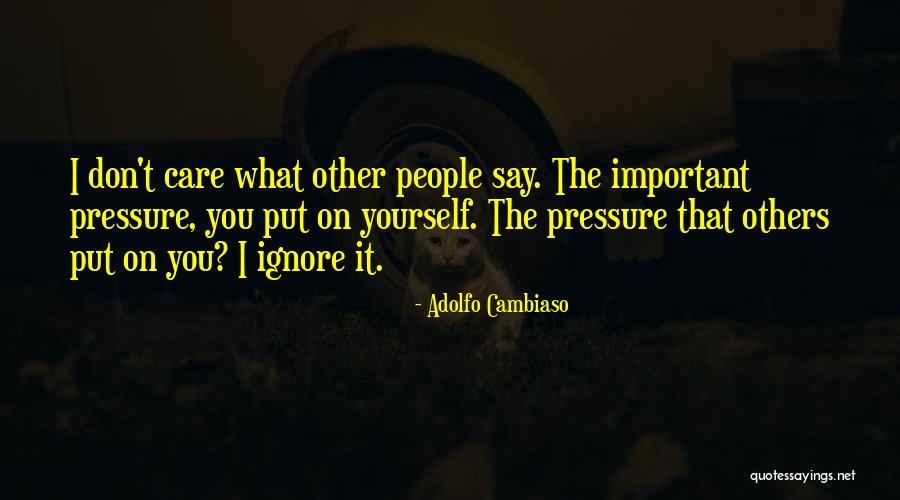 Don't Care For Those Who Ignore You Quotes By Adolfo Cambiaso