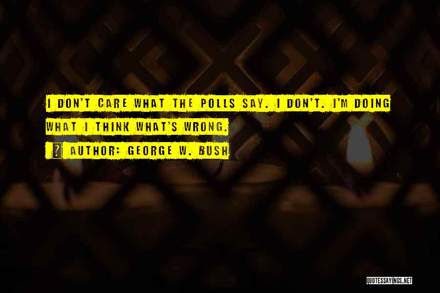 Don't Care What Others Say Quotes By George W. Bush