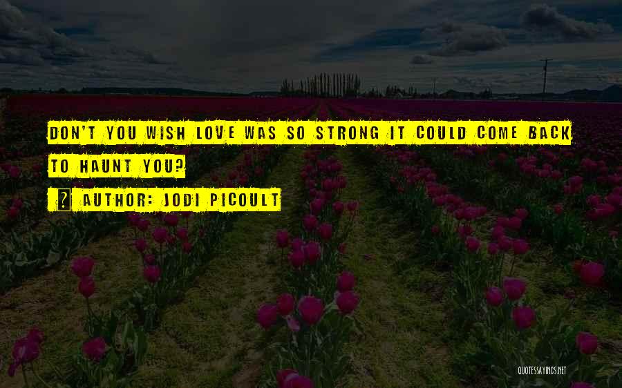 Don't Come Back Love Quotes By Jodi Picoult