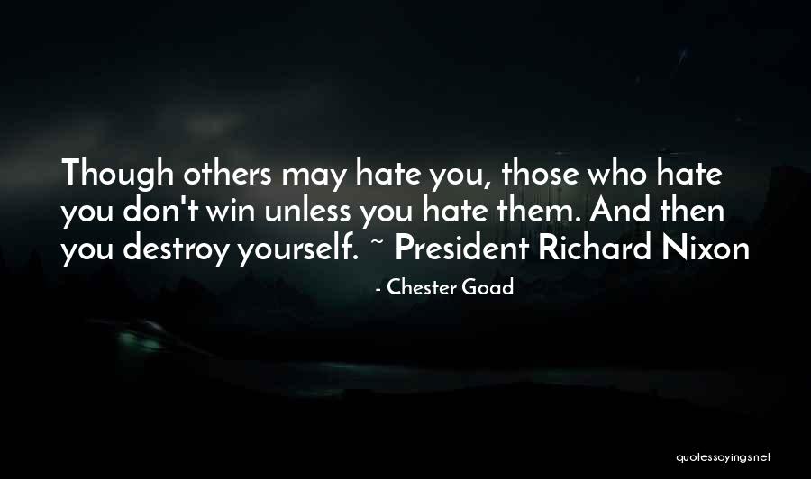 Don't Destroy Yourself Quotes By Chester Goad