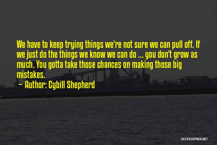 Don't Do Mistakes Quotes By Cybill Shepherd