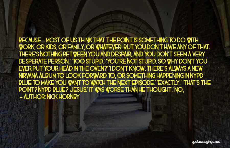 Don't Do Stupid Things Quotes By Nick Hornby