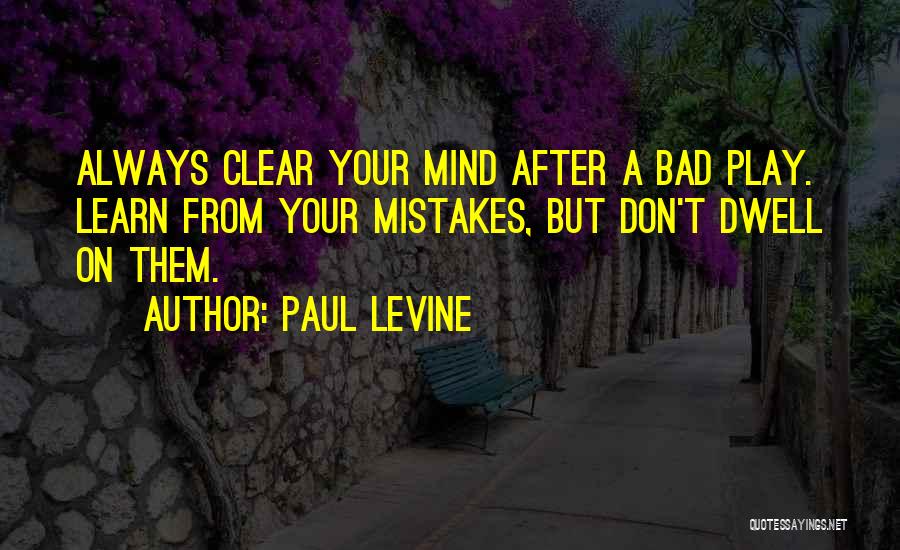 Don't Dwell On Mistakes Quotes By Paul Levine