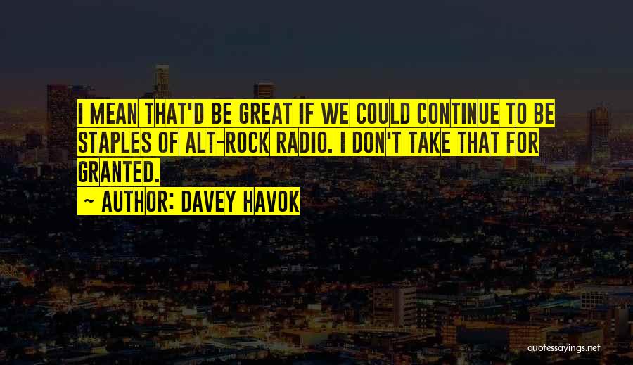 Don't Ever Take Me For Granted Quotes By Davey Havok