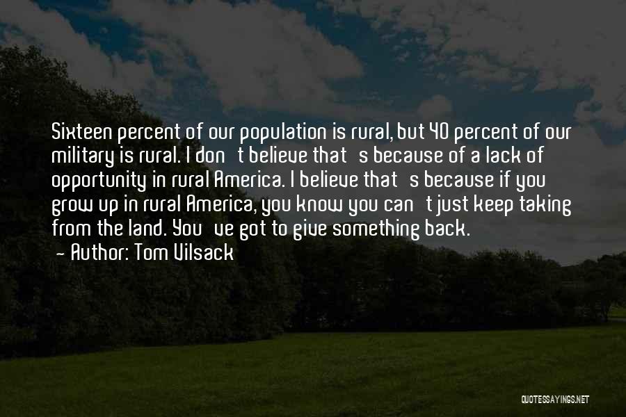 Don't Give Up Because Quotes By Tom Vilsack