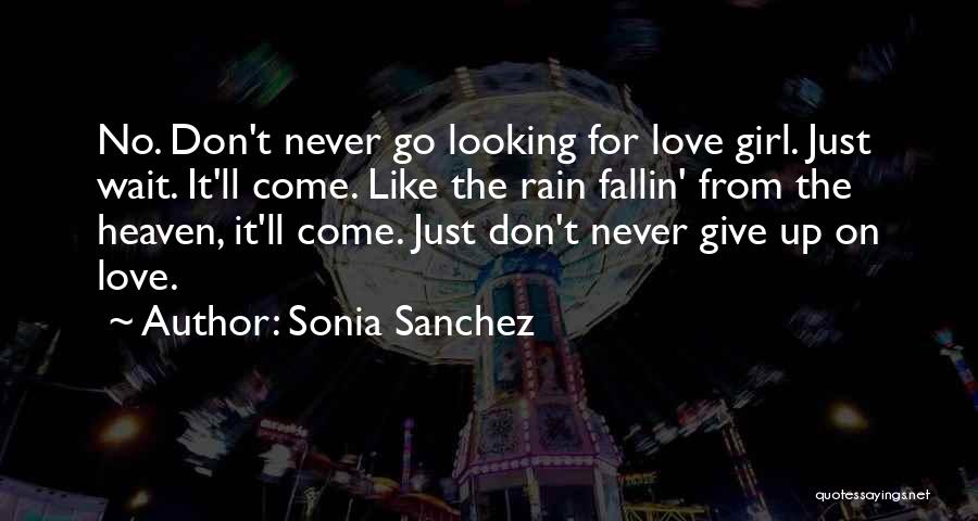 Don't Give Up On Love Quotes By Sonia Sanchez