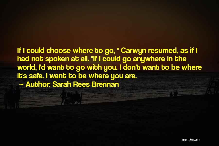 Don't Go Anywhere Quotes By Sarah Rees Brennan