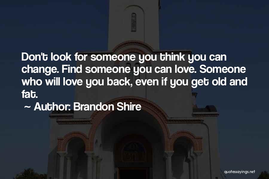 Don't Go Back To Old Love Quotes By Brandon Shire