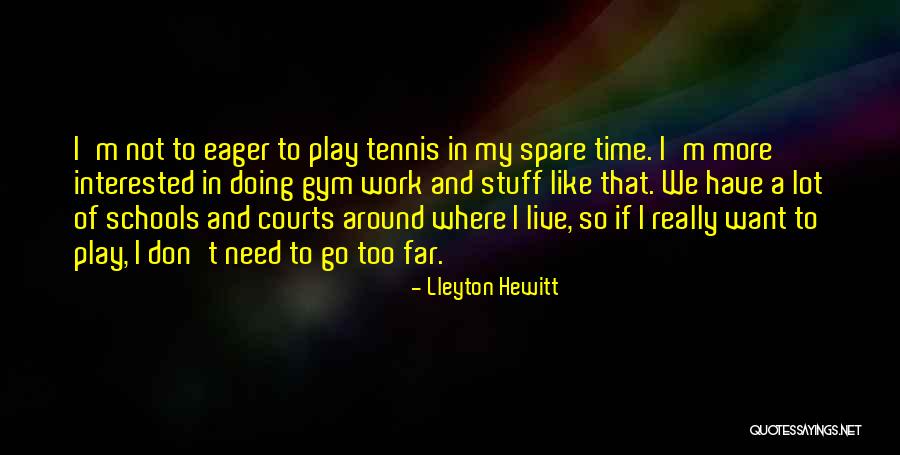 Don't Go Too Far Quotes By Lleyton Hewitt