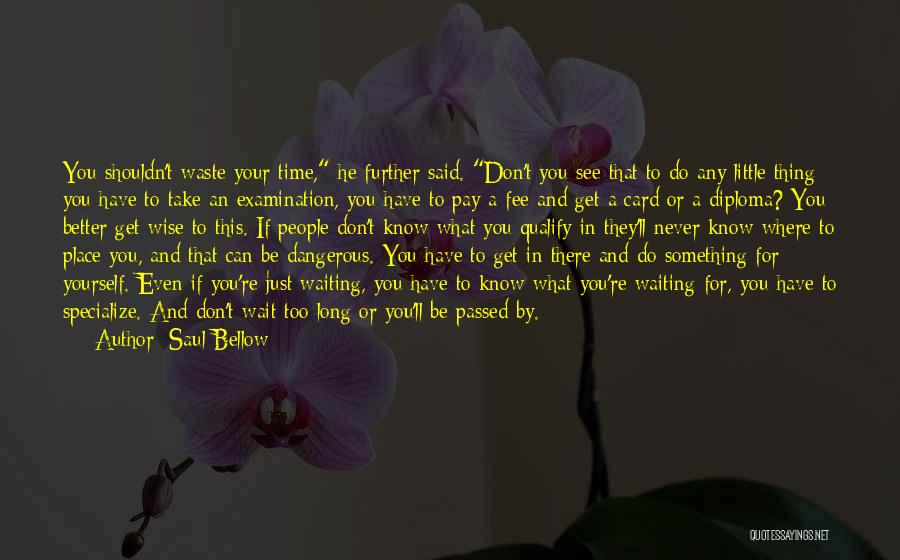 Don't Have Time To Waste Quotes By Saul Bellow
