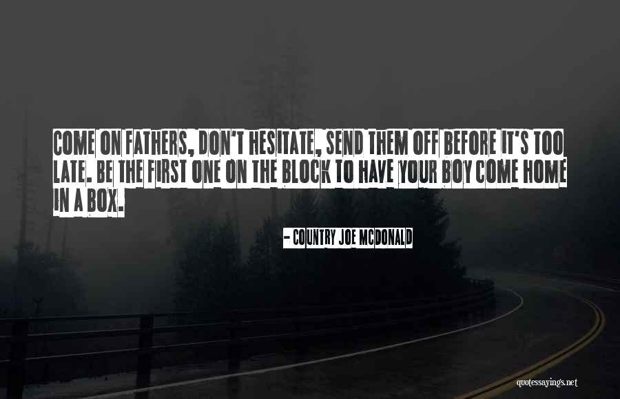 Don't Hesitate Quotes By Country Joe McDonald