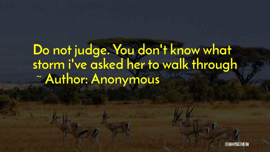 Don't Judge What You Don't Know Quotes By Anonymous
