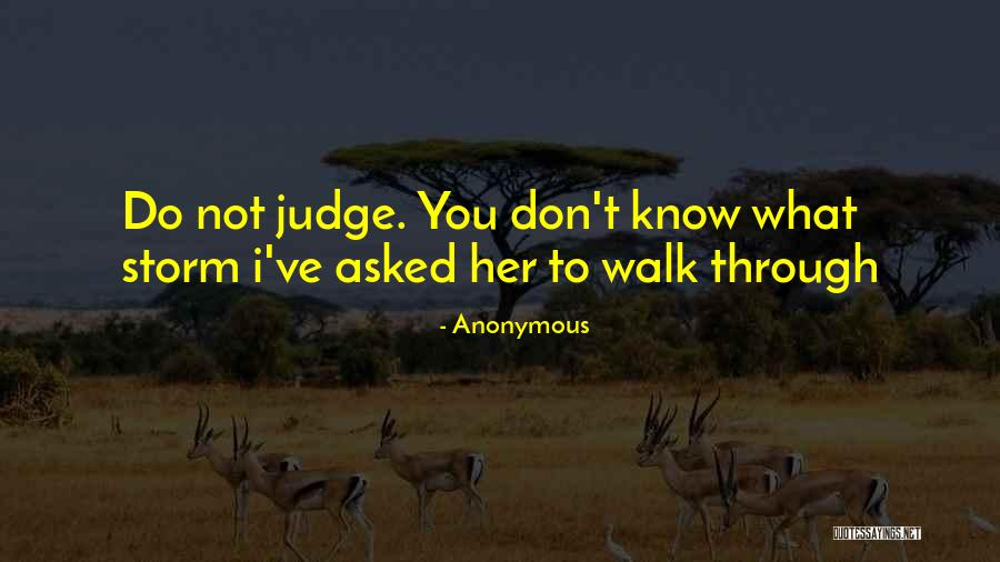 Don't Judge What You Don't Know Quotes By Anonymous