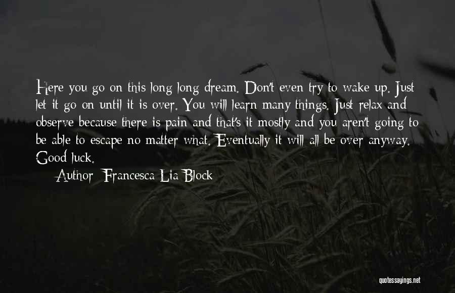 Don't Just Dream Quotes By Francesca Lia Block