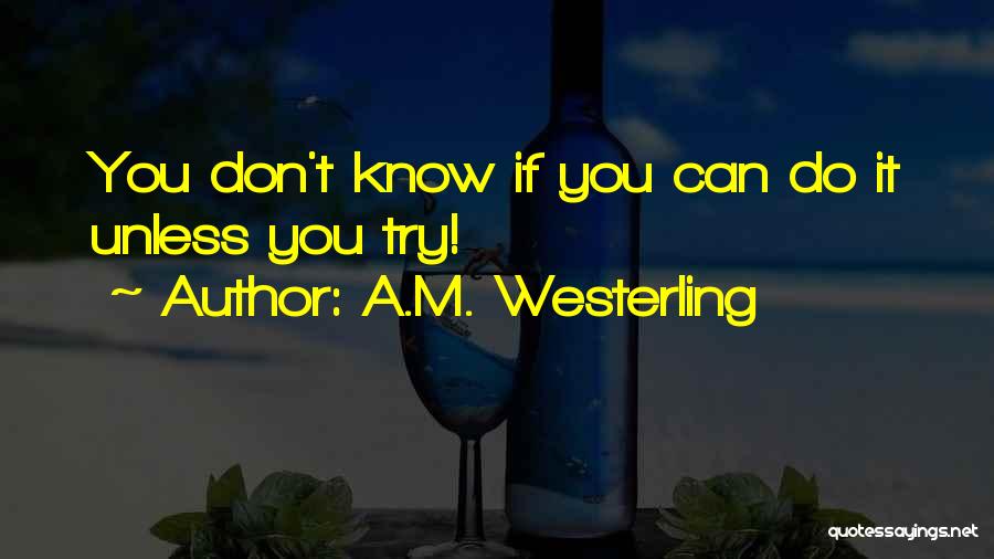 Don't Know Unless You Try Quotes By A.M. Westerling