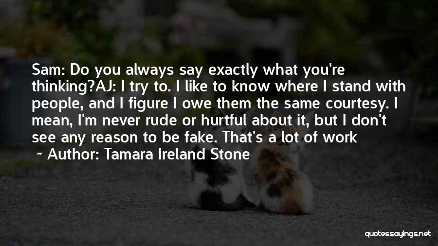 Don't Know Where I Stand With You Quotes By Tamara Ireland Stone