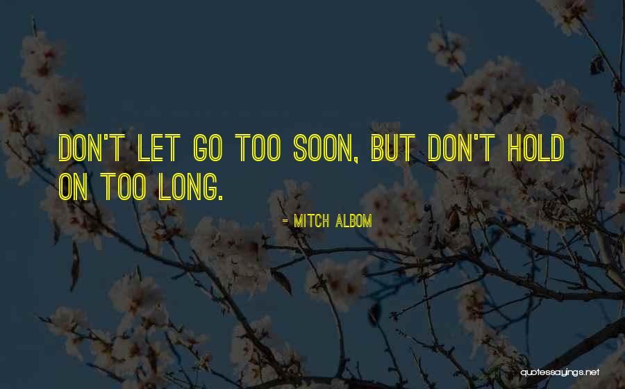 Don't Let Go Quotes By Mitch Albom