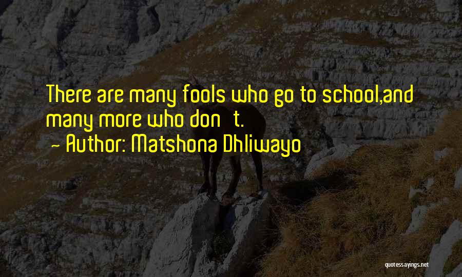 Don't Let Me Fool You Quotes By Matshona Dhliwayo