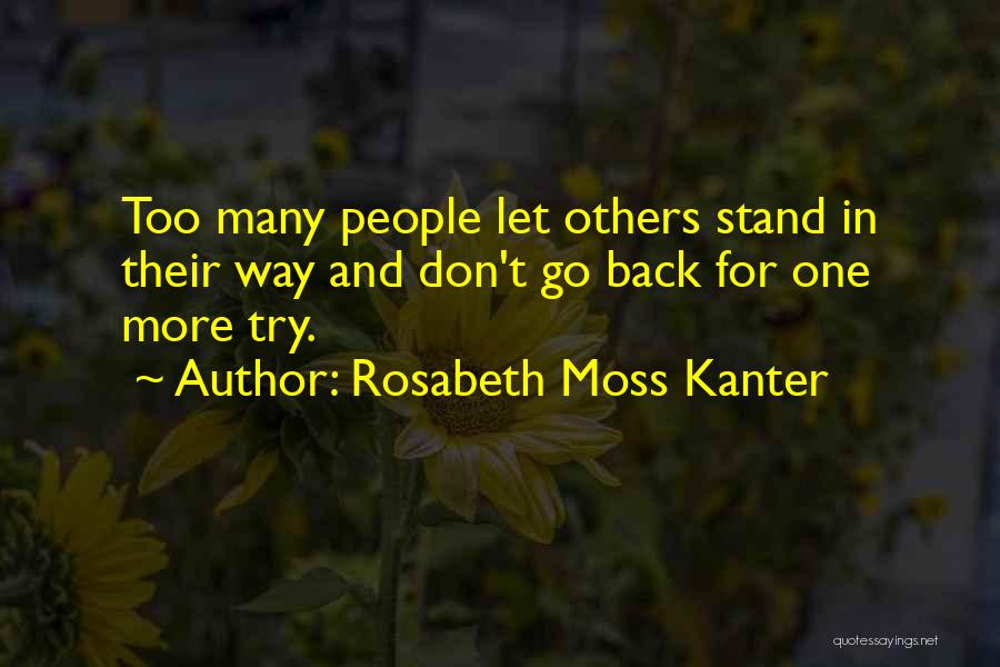 Don't Let Others Quotes By Rosabeth Moss Kanter