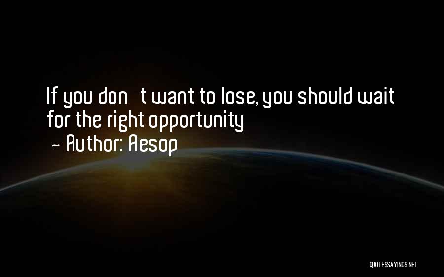 Don't Lose The Opportunity Quotes By Aesop