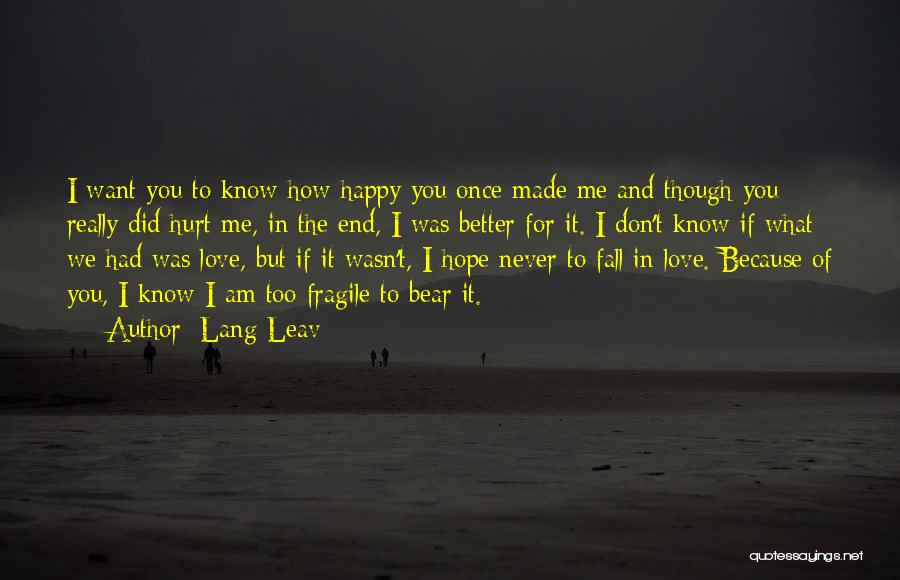 Don't Never Hurt Me Quotes By Lang Leav