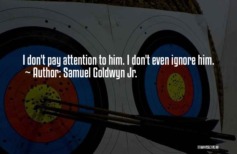 Don't Pay Attention Quotes By Samuel Goldwyn Jr.