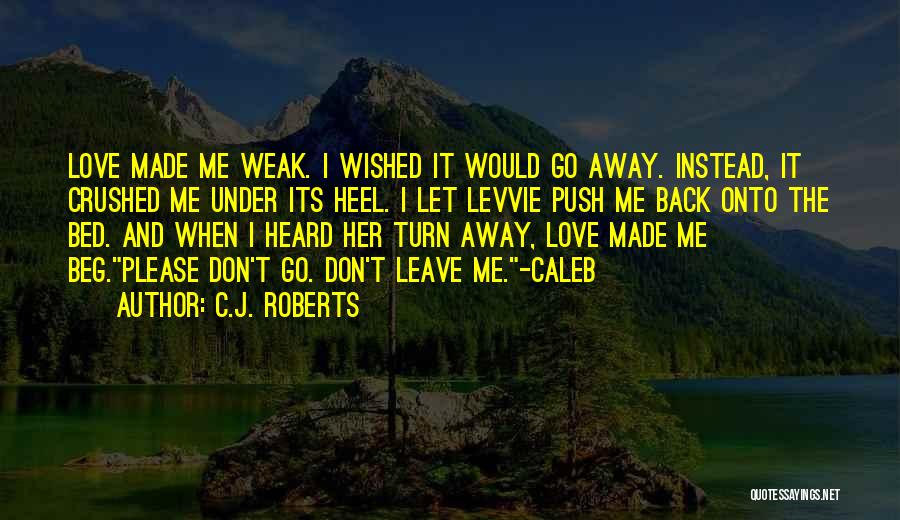 Don't Push Me Away Love Quotes By C.J. Roberts