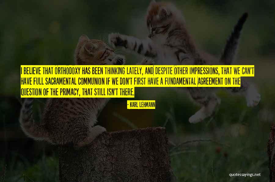 Don't Question Quotes By Karl Lehmann Don't Question Quotes By Karl Lehmann