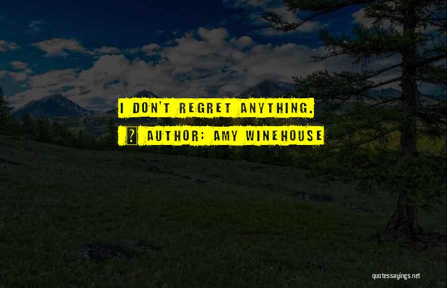 Don't Regret Anything Quotes By Amy Winehouse