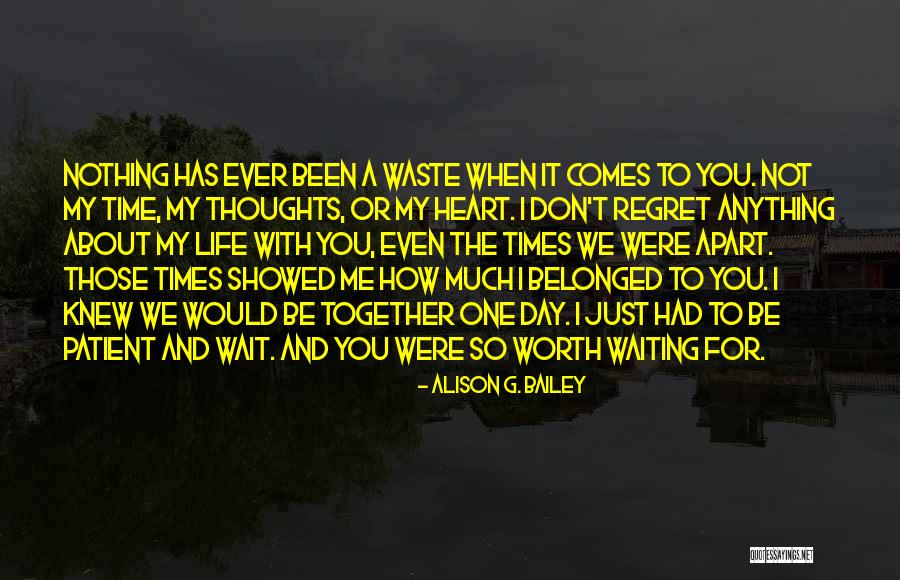 Don't Regret It Quotes By Alison G. Bailey