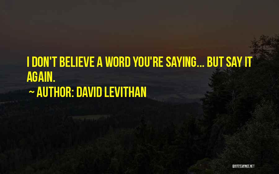 Don't Say A Word Quotes By David Levithan