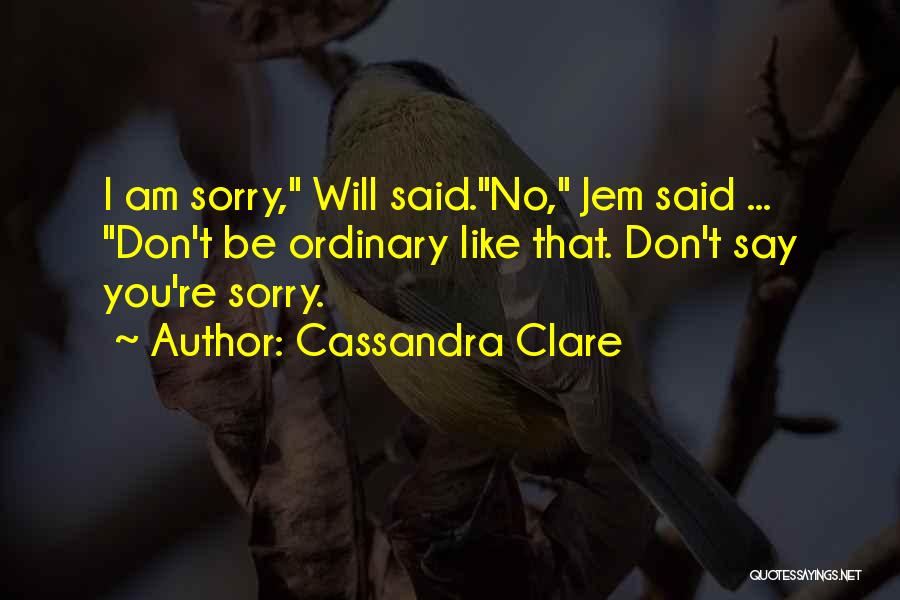 Don't Say Sorry Quotes By Cassandra Clare