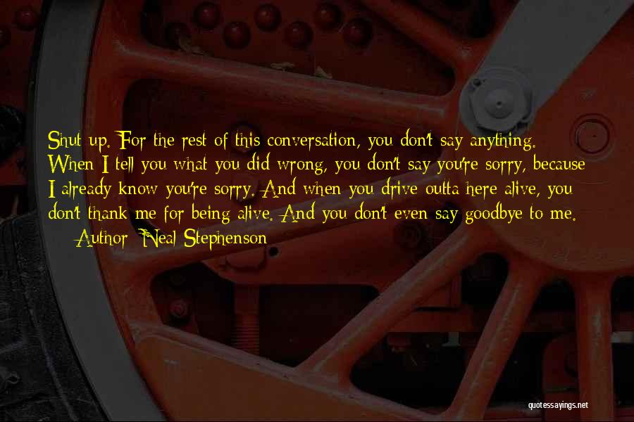 Don't Say Thank You Quotes By Neal Stephenson