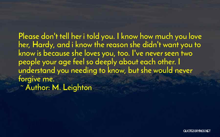 Don't Tell Me You Love Me Quotes By M. Leighton