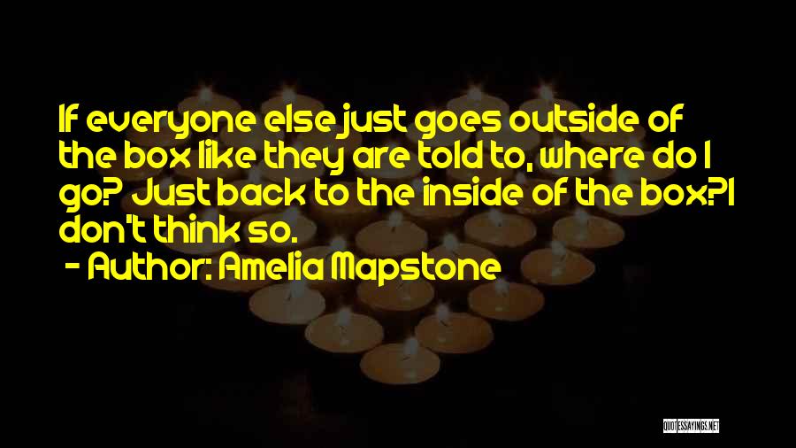 Don't Think Outside The Box Quotes By Amelia Mapstone