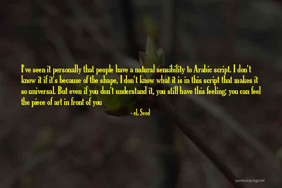 Don't Understand Feelings Quotes By EL Seed Don't Understand Feelings Quotes By EL Seed