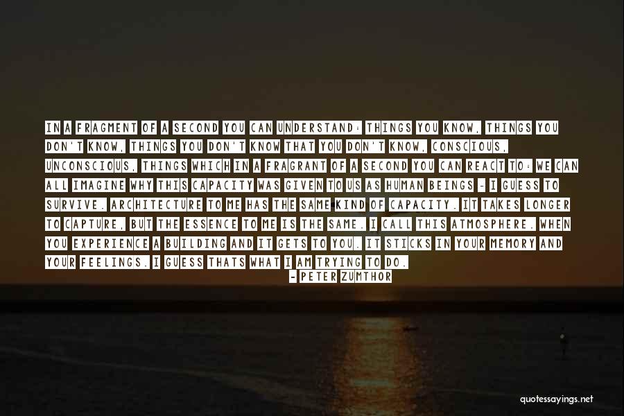 Don't Understand Feelings Quotes By Peter Zumthor Don't Understand Feelings Quotes By Peter Zumthor