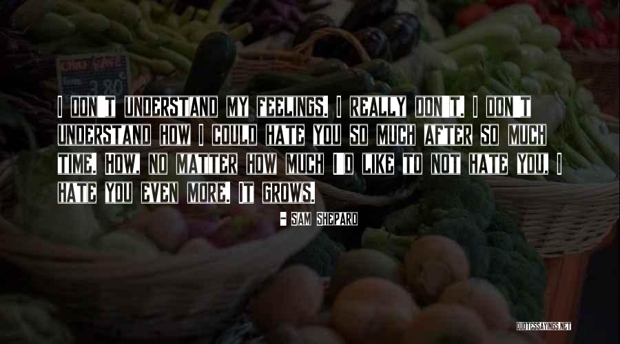 Don't Understand Feelings Quotes By Sam Shepard Don't Understand Feelings Quotes By Sam Shepard