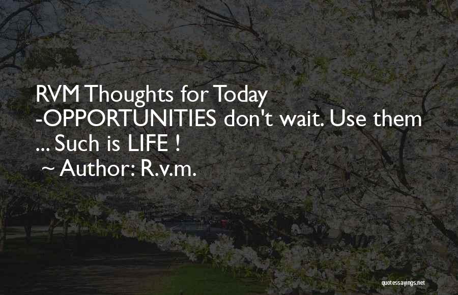 Don't Wait For Life Quotes By R.v.m.