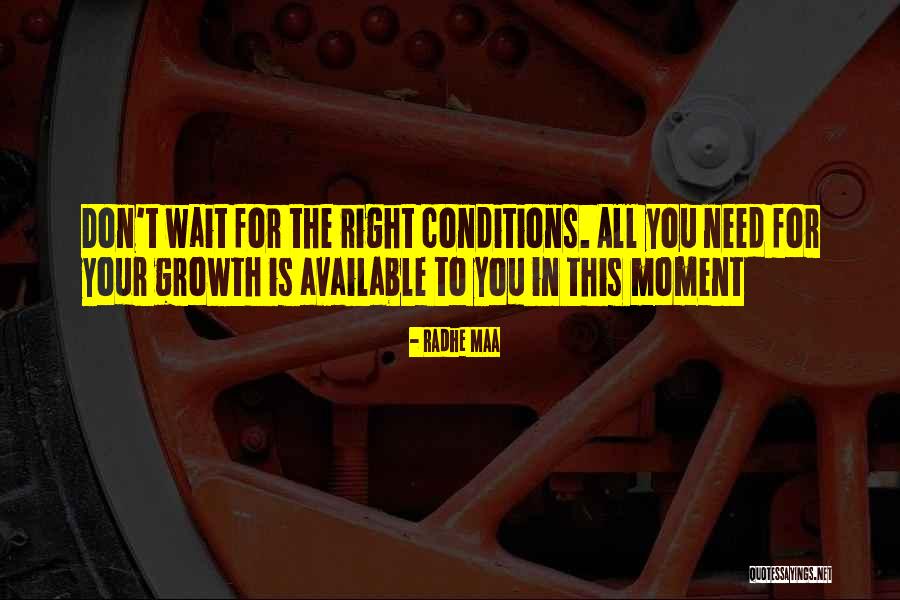 Don't Wait For The Right Moment Quotes By Radhe Maa Don't Wait For The Right Moment Quotes By Radhe Maa