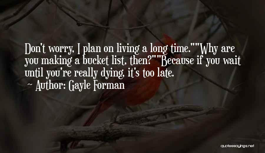 Don't Wait Too Late Quotes By Gayle Forman