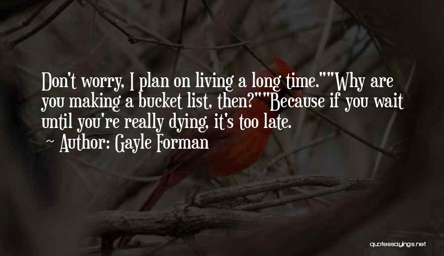 Don't Wait Too Long Quotes By Gayle Forman