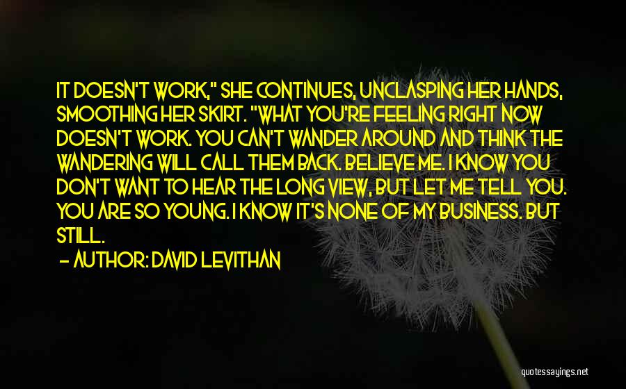 Don't Want To Go Back To Work Quotes By David Levithan