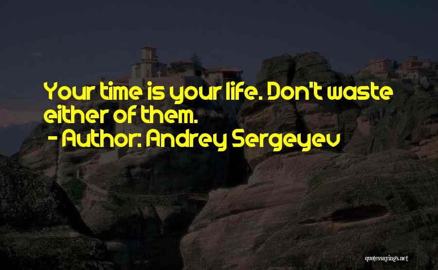 Don't Waste Your Life Quotes By Andrey Sergeyev