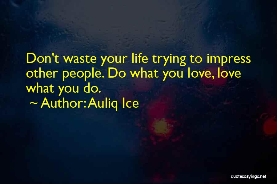 Don't Waste Your Life Quotes By Auliq Ice