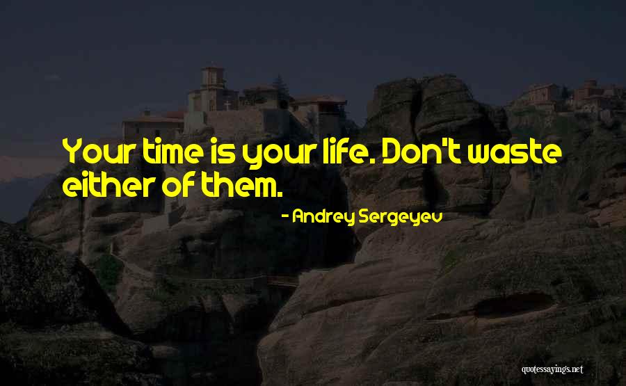 Don't Waste Your Time Quotes By Andrey Sergeyev Don't Waste Your Time Quotes By Andrey Sergeyev